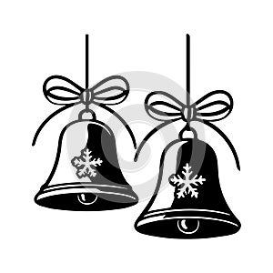 Christmas Silhouette Bell Vector Ideal for Apparel & Decor