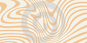 Abstract linear pattern with optical illusion effect. Retro background, distorted wavy psychedelic texture