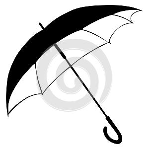 Umbrella icon design silhouette vector art illustration black and white