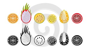 Fruit logo. Isolated fruit on white background