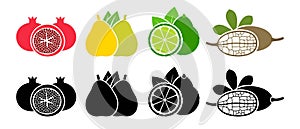 Fruit logo. Isolated fruit on white background