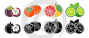 Fruit logo. Isolated fruit on white background