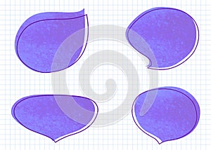 blue lilac artwork speech bubbles set vector