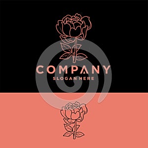 floral flower symbol initial letter design monogram abstract logo