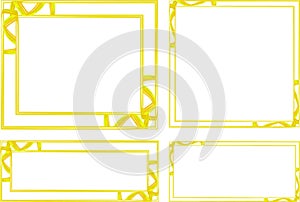 yellow artwork square and rectangular frames