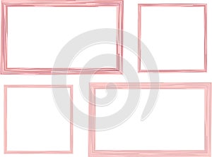 light pink color pattern square frames set vector