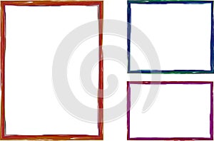dark colors pencil drawing frames set