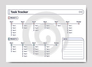 Task tracker diagram template for print