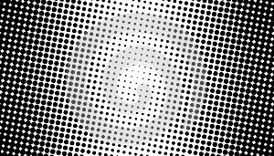 Digital dotted mesh with gradient effect. black dotted background. monochrome halftone pattern. dotted comic book background