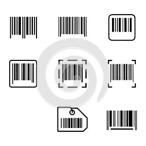 Barcode Icon Set. Collection of Barcode and QR Code Icons.