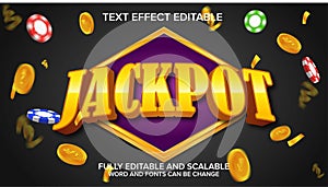 text effect jackpot vector editable