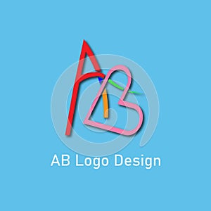 AB minimalist logo or letter logo design