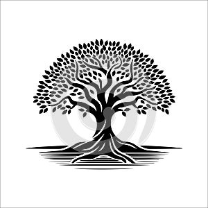 best banyan tree silhouette vector illustration