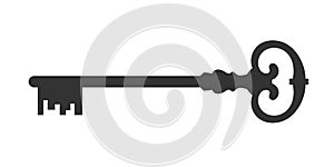 Black color Vintage Key Silhouettes.