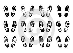 Footprint icons set