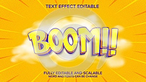 text effect boom cartoon vector editable