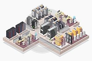 Isometric server room