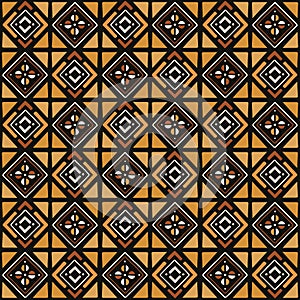 Bogolan, mud cloth seamless pattern