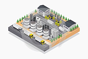 Isometric industry illustrated in vector