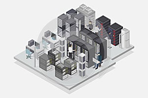 Illustrated isometric database server