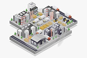 Isometric industry illustrated in vector