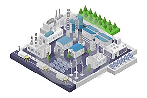 Isometric industry illustrated in vector