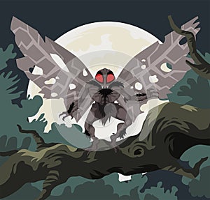 mothman strange creature in the night