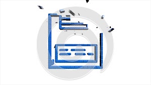 Web 3D pixel icon. Business. Email icon. Outline web icon. Motion graphics.