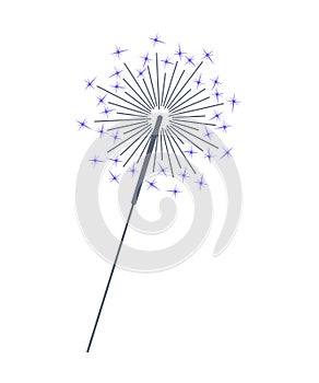 Sparklers, fireworks, isolated on a white background, vector illustration