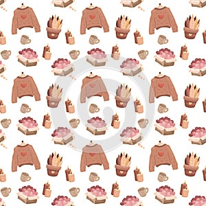 cozy seamless pattern sweather