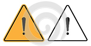 warning and attention icon. exclamation mark sign