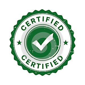 Certified Approval Badge with Green Checkmark Seal