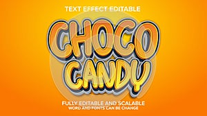 choco candy text effect vector editable