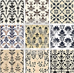 Ornate Seamless Pattern Pack. Historical Reproduction Wallpaper Tile Designs