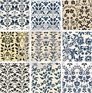 Ornate Seamless Pattern Pack. Historical Reproduction Wallpaper Tile Designs