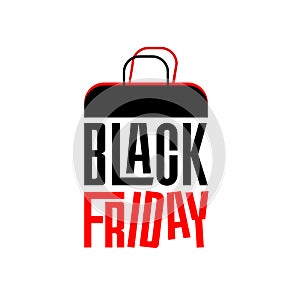 Black Friday Shopping Bag Logo â Bold Sale Event Graphic