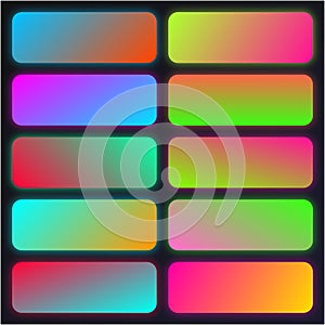 Neon Gradient Palette with Outer Glow 10 Vibrant Color Schemes