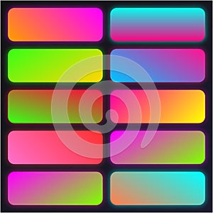 Neon Gradient Color Palette with Outer Glow