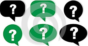Question Mark Speech Bubble Icons Set