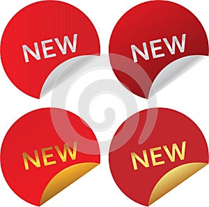Set of New Product Sticker Labels