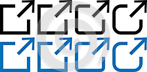 Set of Black and Blue External Link Icons