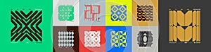 Kit of Postmodern geometric compositions with abstract shapes in brutalism aesthetics, cards art 20