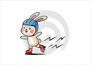 Cute Running Bunny Character Illustration