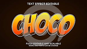 3d text effect choco vector editable