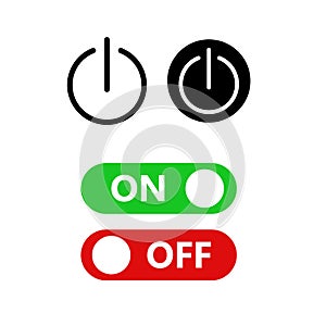 Power Button On Off Toggle Switch Icons Vector Set