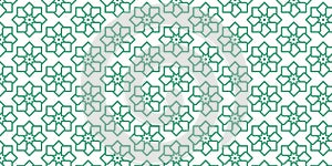 Green Islamic Geometric Pattern Background with Repeating Star