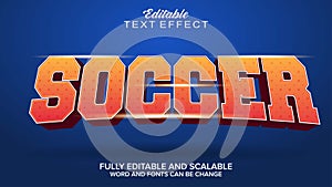 soccer text effect 3d style vector editable