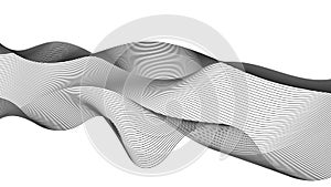 Abstract backdrop with monochrome wave gradient lines