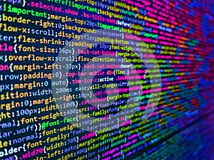 Web abstract programming and created virus on laptop screen. Developing programming and coding technologies. Programming,