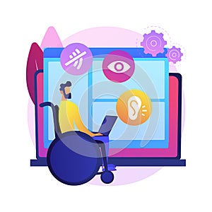 Web accessibility program abstract concept vector illustration.